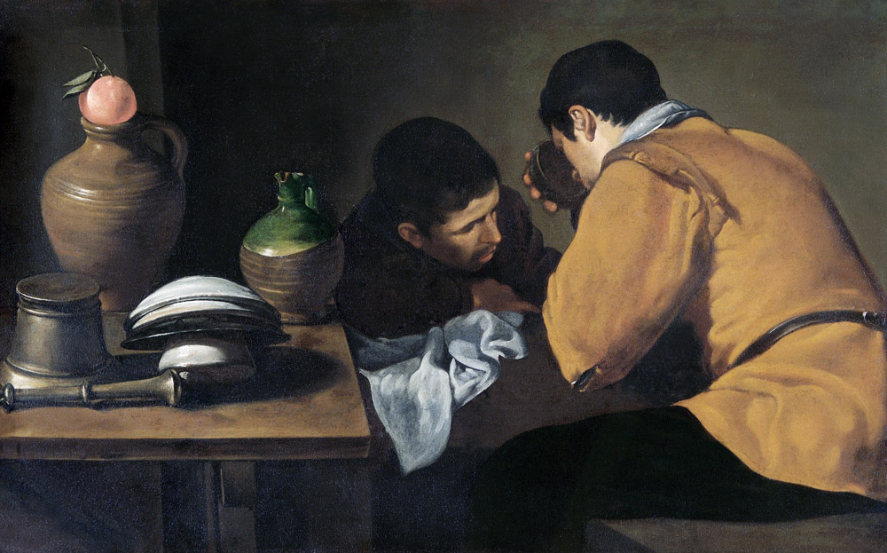 Two Men at Table, c.1620-21 à Diego Rodriguez de Silva y Velásquez