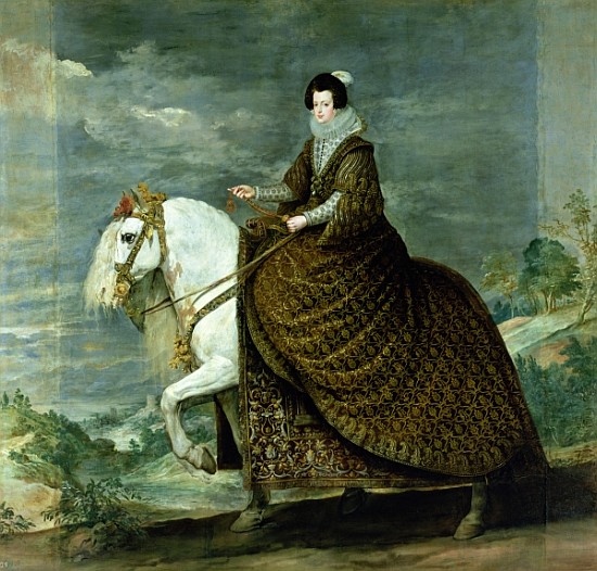 Equestrian portrait of Elisabeth de France, wife of Philip IV of Spain à Diego Rodriguez de Silva y Velásquez