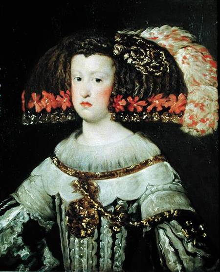 Portrait of Queen Maria Anna (1635-96) of Spain à Diego Rodriguez de Silva y Velásquez