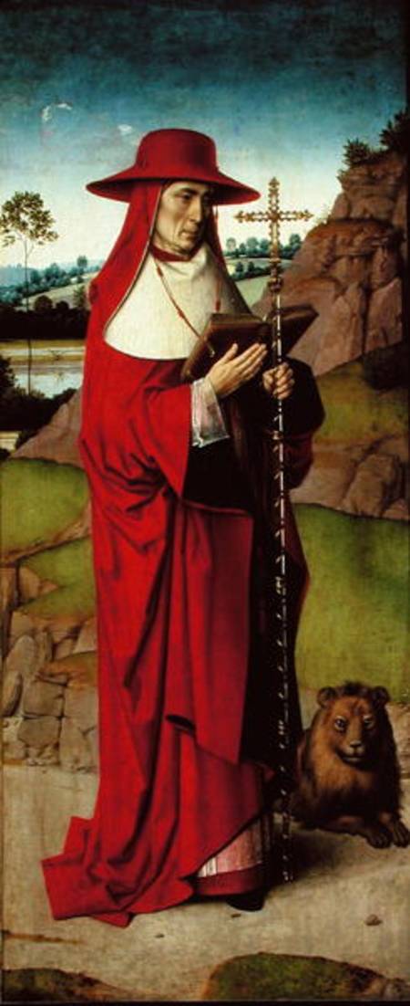 St. Jerome, right hand panel from the Triptych of St. Erasmus à Dieric Bouts l'Ancien