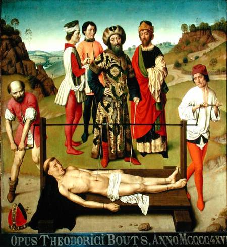 The Martyrdom of Saint Erasmus, central panel from the Triptych of Saint Erasmus à Dieric Bouts l'Ancien
