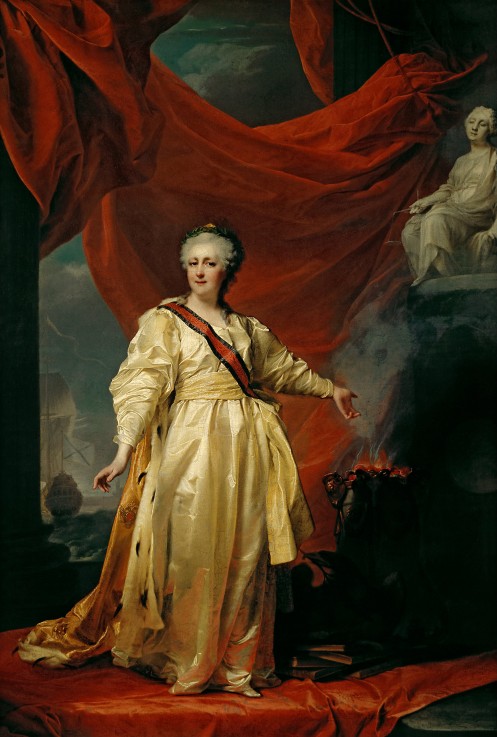 Portrait of Catherine II the Legislatress in the Temple Devoted to the Godess of Justice à Dimitrij Grigorjewitsch Lewizkij
