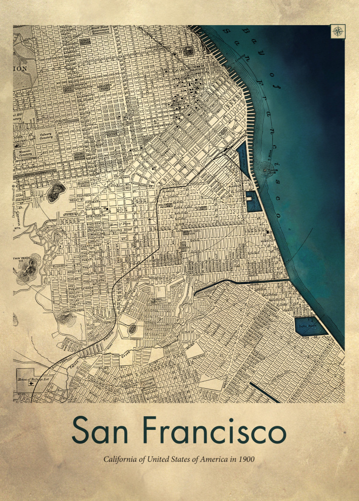 San Francisco retro map à Dionisis Gemos