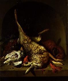 nature morte avec des lièvres à Dirk Valkenburg