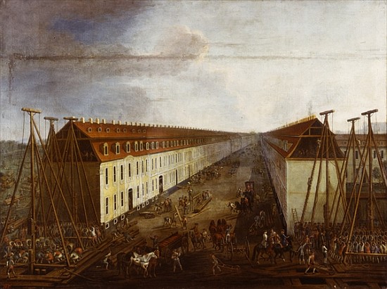 Building works on Friedrichstrasse in Berlin, c.1735 à Dismar Degen