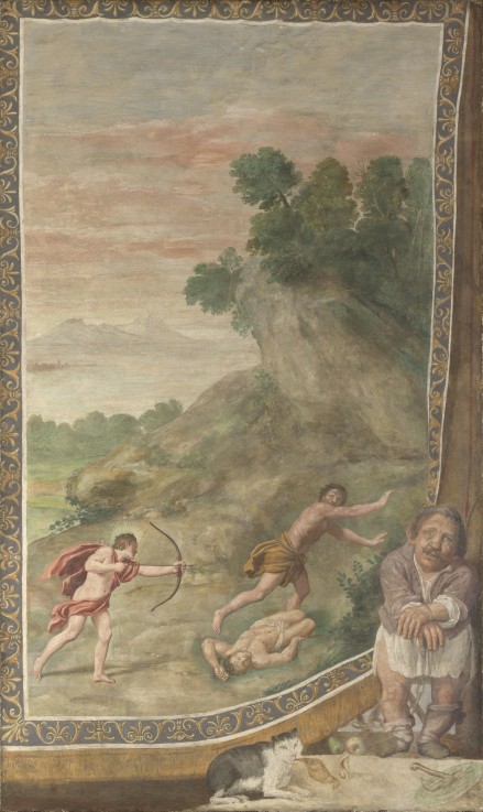 Apollo killing the Cyclops (Fresco from Villa Aldobrandini) à Domenichino (alias Domenico Zampieri)