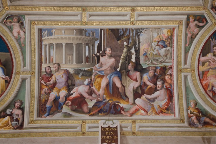 The Sacrifice of Codrus, King of Athens (Public Virtues of Greek and Roman Heroes) à Domenico Beccafumi