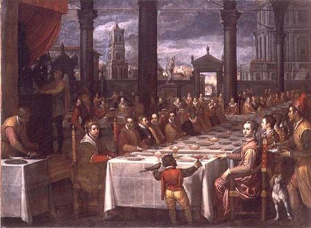 Wedding banquet of Grand Duke Ferdinand I of Tuscany (1549-1600) à Domenico Cresti Passignano