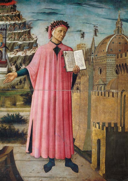 Dante reading from the 'Divine Comedy' (detail) à Domenico  di Michelino