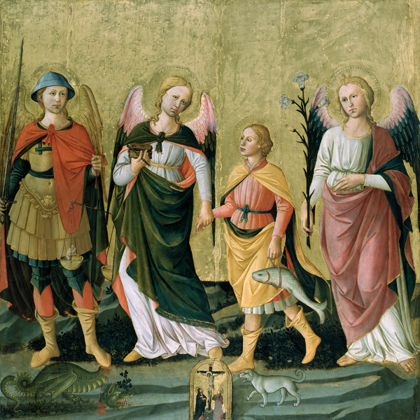 The Three Archangels and Tobias à Domenico  di Michelino