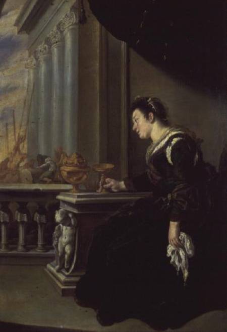 Artemisia grieving over Mausolus (panel) à Domenico Fetti