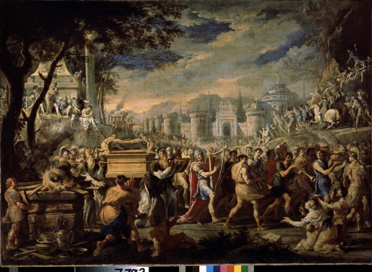 King David bearing the Ark of the Covenant into Jerusalem à Domenico Gargiulo