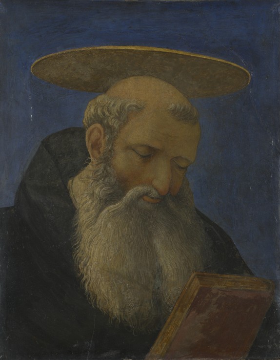 Head of a Tonsured, Bearded Saint (from Carnesecchi Tabernacle) à Domenico Veneziano