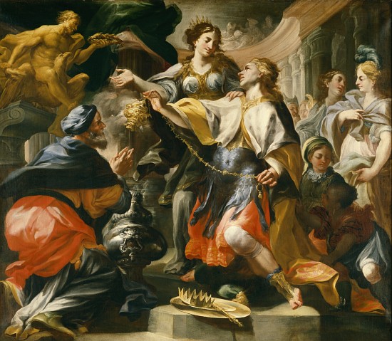 Solomon Worshiping the Pagan Gods à Domenico Antonio Vaccaro