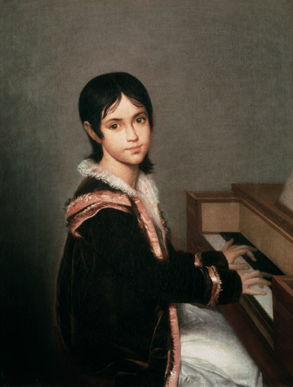 The Artist's Daughter at the Piano à Domingos Antonio de Sequeira