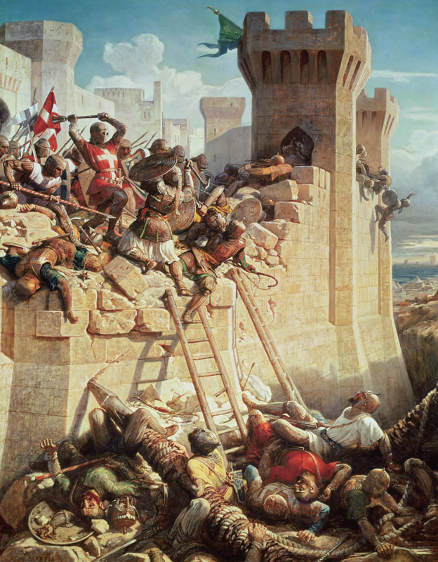 Guillaume de Clermont defending Ptolemais (Acre) in 1291 à Dominique Louis Ferreol Papety