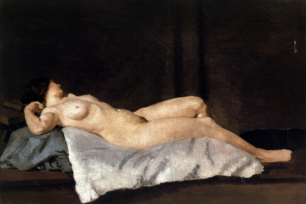Female Figure Lying on Her Back, 1912 (oil on canvas) à Dora Carrington