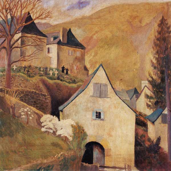 Mountain Church, Larrau (oil on canvas) à Dora Carrington