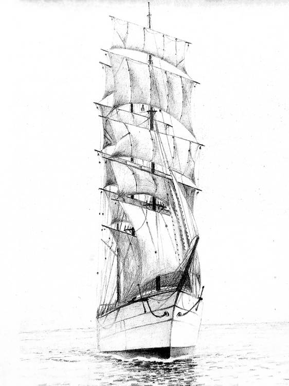 Segelschiff 2 à Doris Beckmann