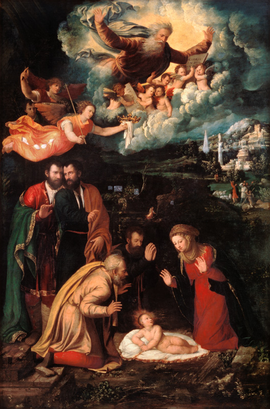 Nativity with God the Father à Dosso Dossi