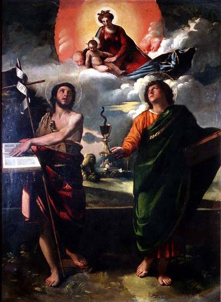 The Apparition of the Virgin to the Saints John the Baptist and St. John the Evangelist à Dosso Dossi