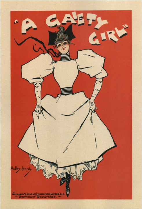 Poster for the musical comedy A Gaiety Girl by Sidney Jones à Dudley Hardy