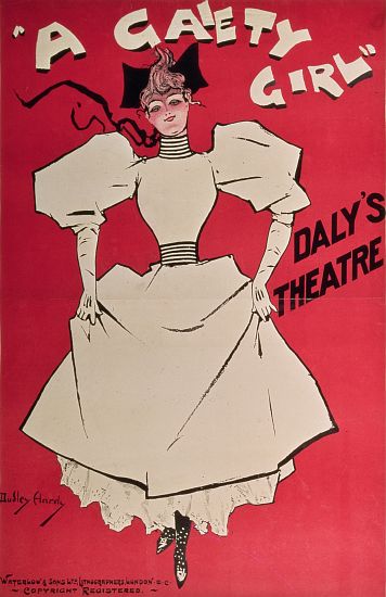 Poster advertising 'A Gaiety Girl' at the Daly's Theatre, Great Britain à Dudley Hardy