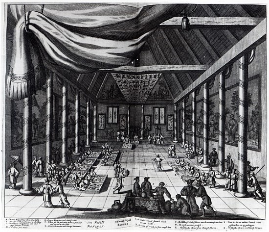 The Royal Banquet, illustration from ''Atlas Chinensis'' by Arnoldus Montanus à École néerlandaise