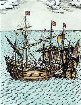 A Spanish Treasure Ship Plundered Francis Drake (c.1540-96) in the Pacific
