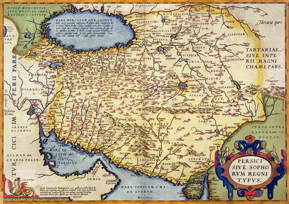 Map of Persia, from the 'Theatrum Orbis Terrarum', pub. by Abraham Ortelius (1527-98) Antwerp, c.159 à École Hollandaise, (16ème siècle)