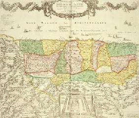 Map of the Holy Land, pub. by Jan Barend Elwe, Amsterdam, 1742 (engraving)