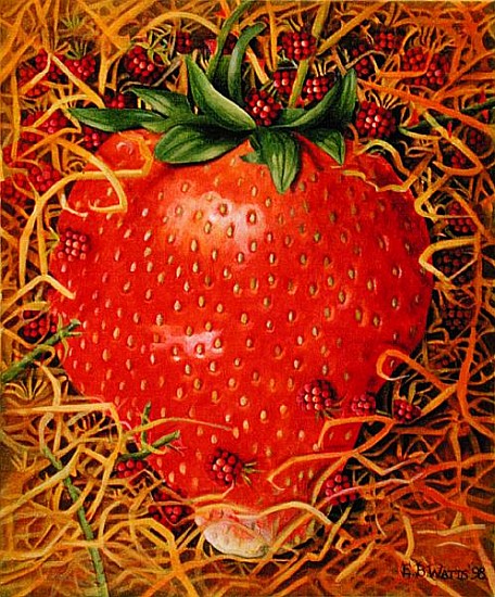 Strawberry in Straw, 1998 (acrylic on canvas)  à E.B.  Watts