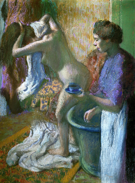 Breakfast after a bath, 1883 (pastel on paper) à Edgar Degas