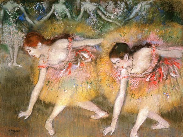Dancers Bending Down à Edgar Degas