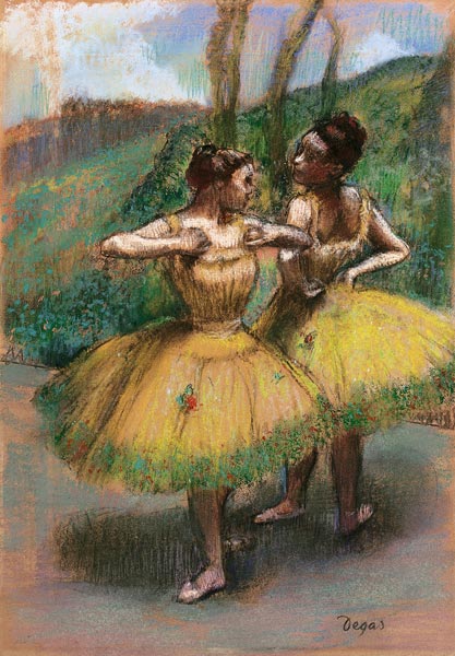 Danseuses jupes jaunes (Deux danseuses en jaune) à Edgar Degas