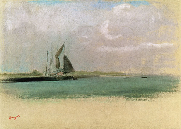 Bateaux de pêcheurs rentrant au port à Edgar Degas