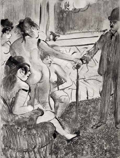 Illustration from 'La Maison Tellier' by Guy de Maupassant  à Edgar Degas