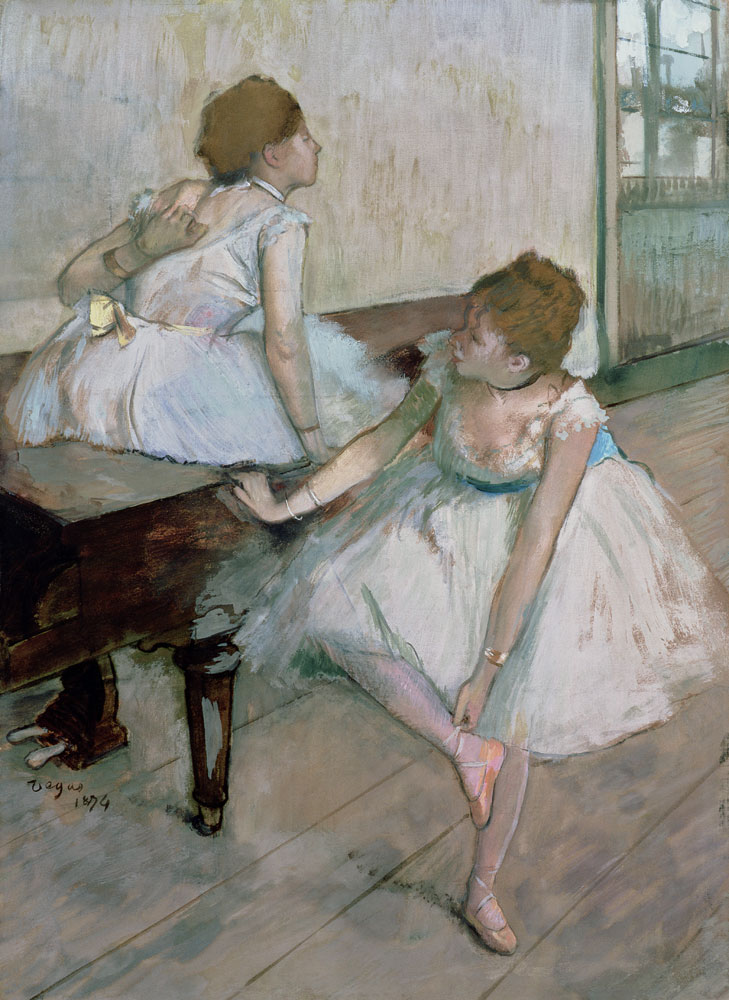 Two dancers resting à Edgar Degas