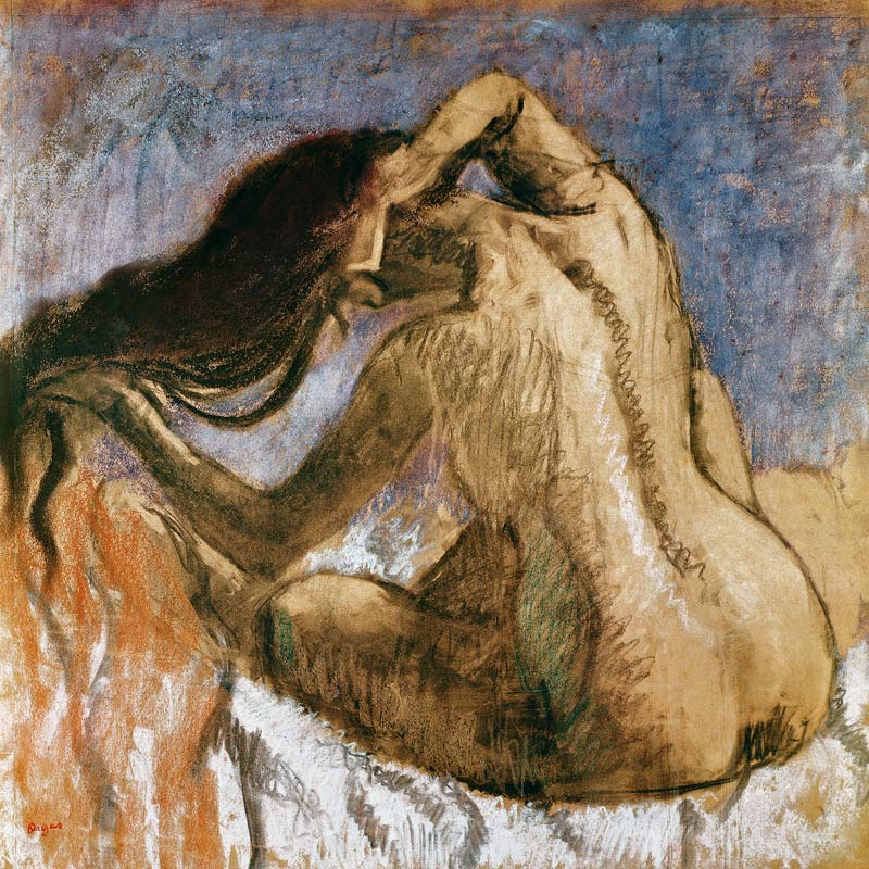 Woman Combing her Hair à Edgar Degas