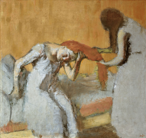 Combing the hair à Edgar Degas