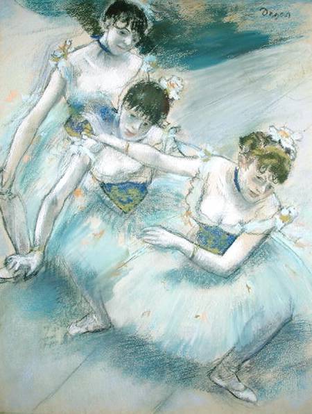 Three Dancers in a Diagonal Line on the Stage à Edgar Degas