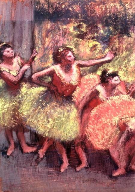 Dancers in Lemon and Pink à Edgar Degas