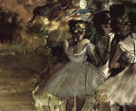 Three Dancers in the Wings à Edgar Degas