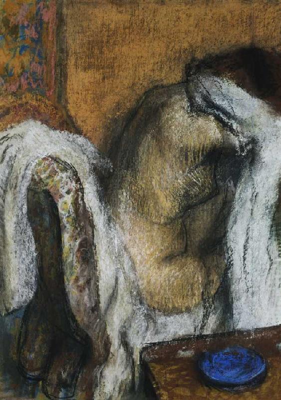 Frau bei der Toilette (Femme à sa toilette) à Edgar Degas