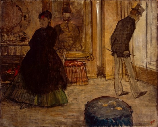 Interior with Two Figures à Edgar Degas