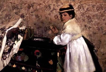 Portrait of Hortense Valpincon as a Child à Edgar Degas