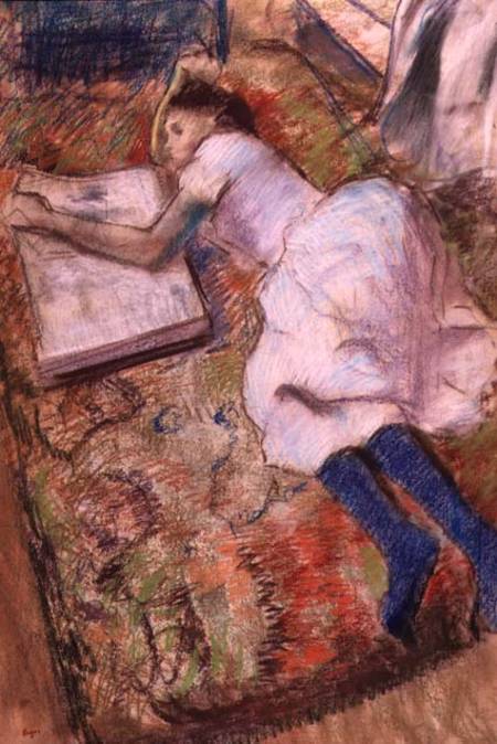 Reader Lying Down à Edgar Degas
