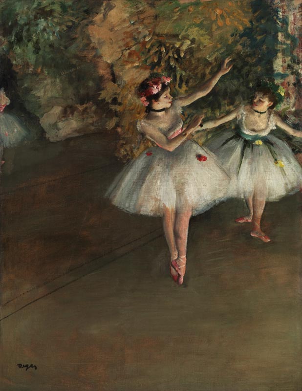 Two Dancers on a Stage à Edgar Degas