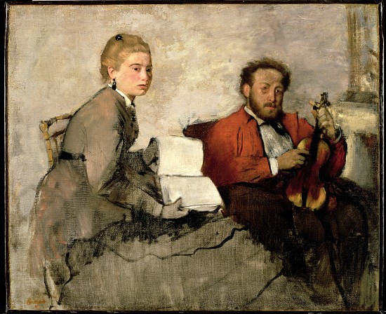 Violinist and Young Woman à Edgar Degas