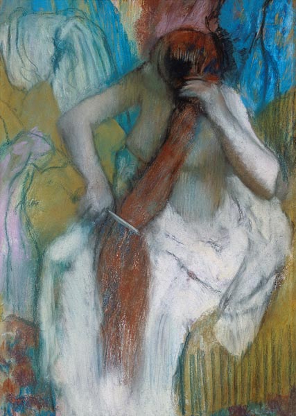 Woman Combing her Hair à Edgar Degas